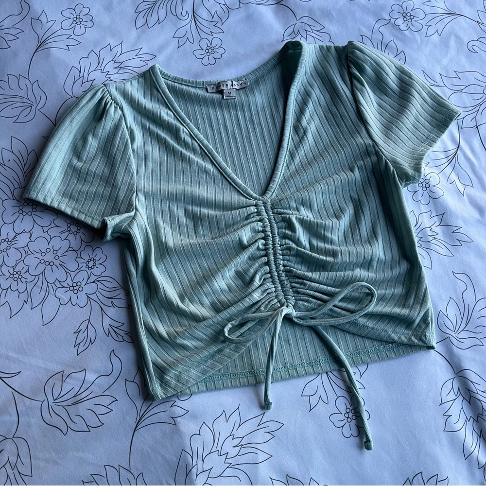Greenish Blue Crop Top